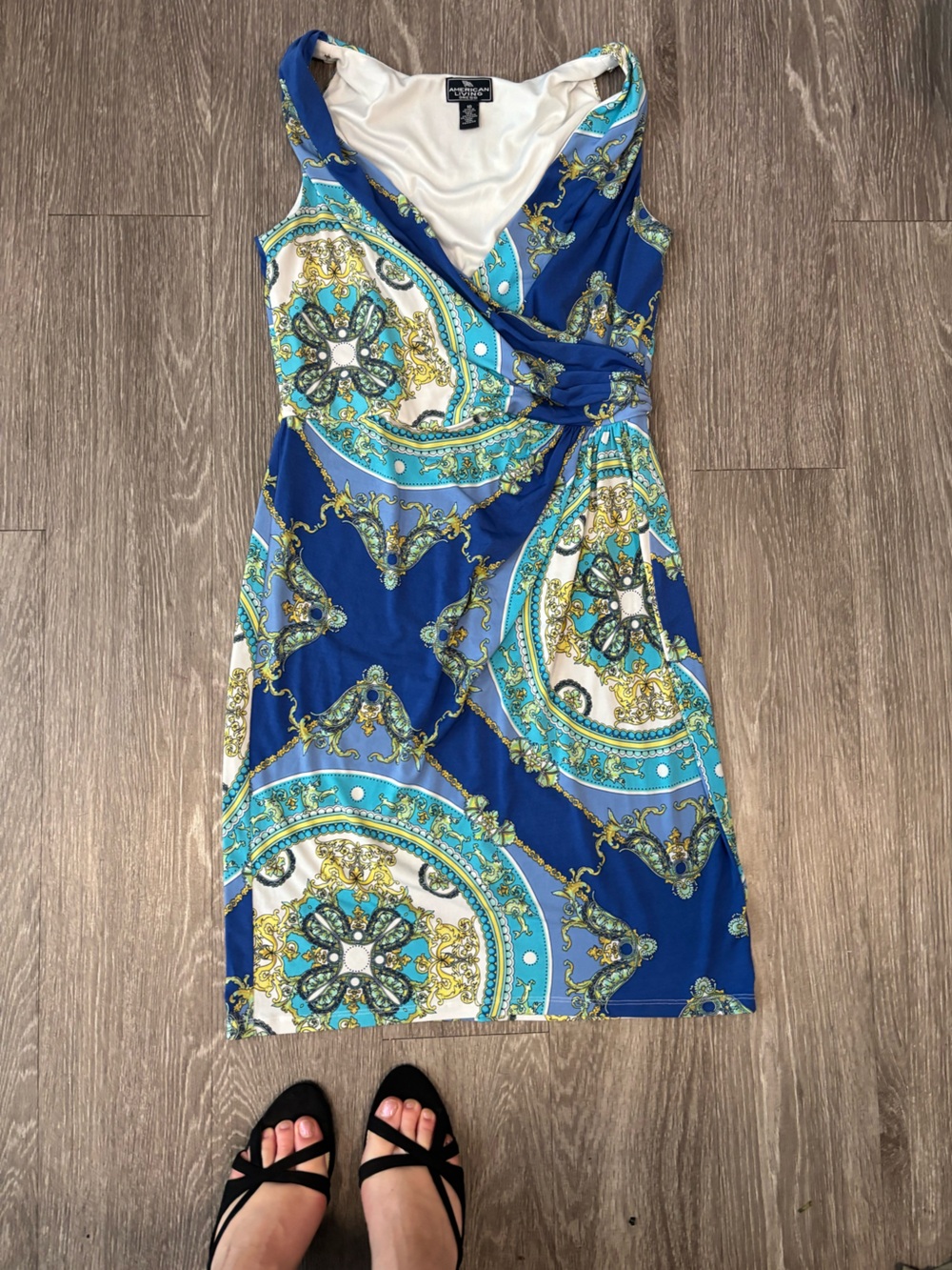 American Living Blue and Turquoise Medallion Maxi Skirt